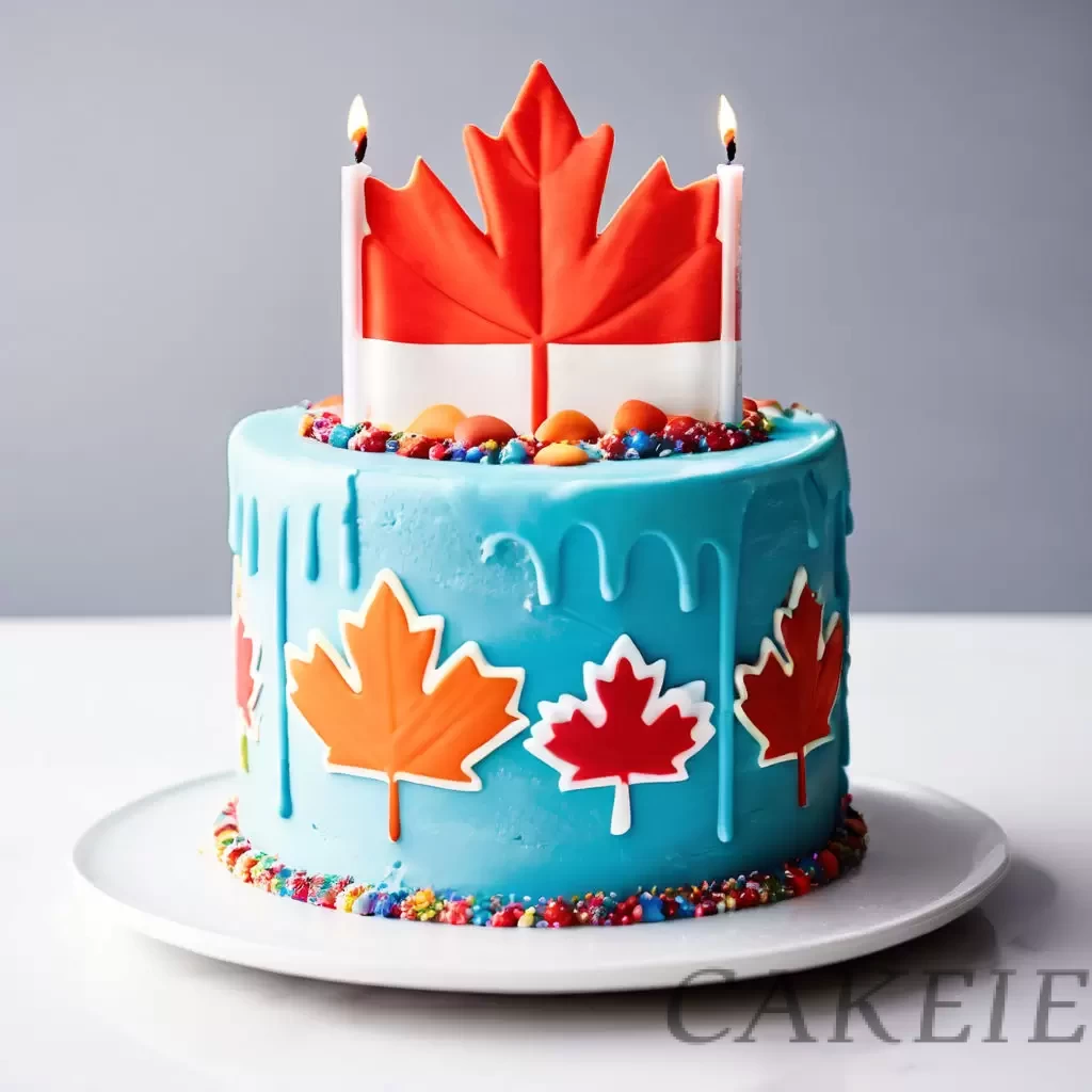 Blue Canada Cake